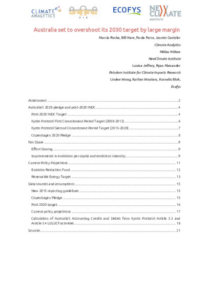 Australia set to overshoot its 2030 target by large margin