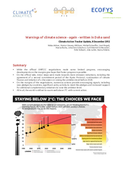 Warning of climate science - again - written in Doha sand