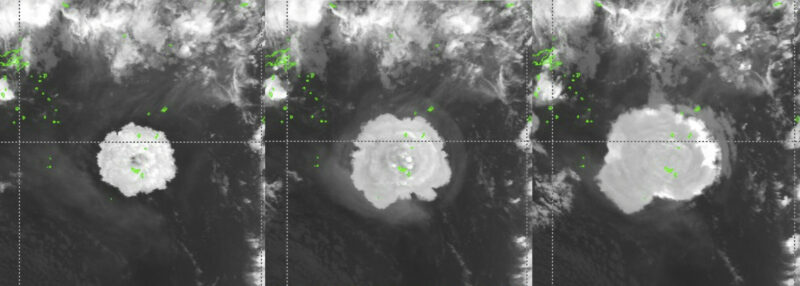 Eruption of Hunga Tonga–Hunga Haʻapai Volcano, Image: Japan Meteorological Agency