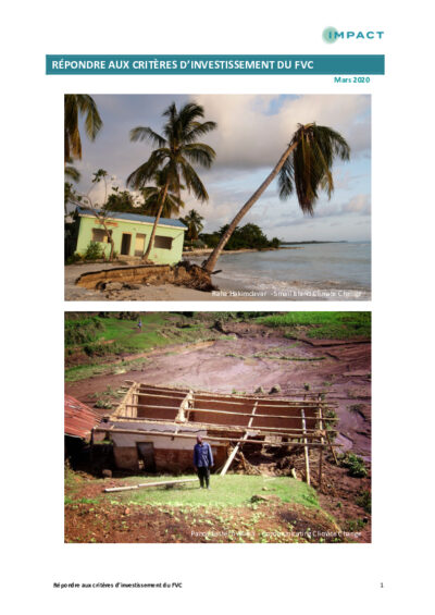 Répondre aux critères d'investissement