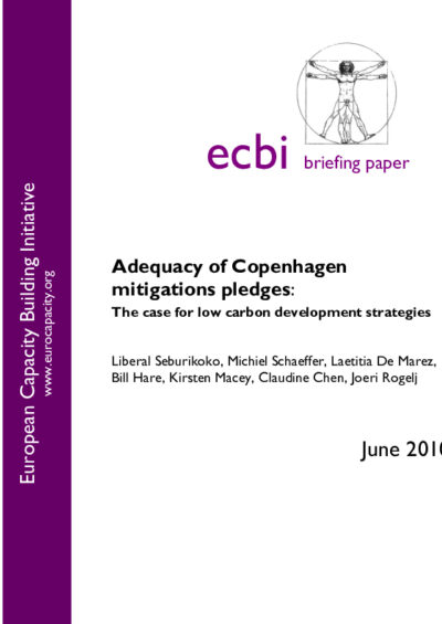 Adequacy of Copenhagen mitigations pledges: the case for low carbon development strategies