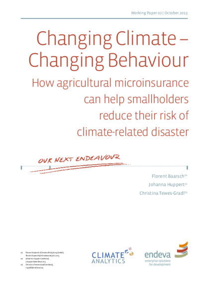 How agricultural microinsurance can help smallholders reduce their risk of climate-related disaster