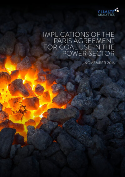 Implications of the Paris Agreement for coal use in the power sector