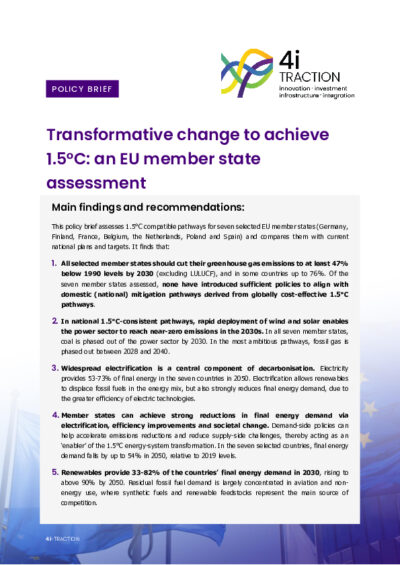 Transformative change to achieve 1.5°C: an EU member state assessment
