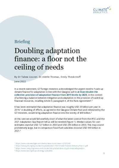 Current and pledged adaptation finance scrapes the bottom of the barrel