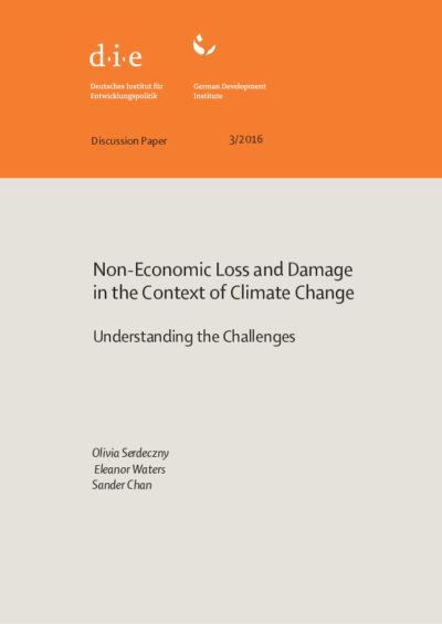Non-economic loss and damage in the context of climate change: understanding the challenges