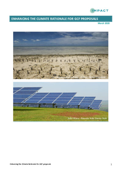 Enhancing the Climate Rationale for GCF Proposals