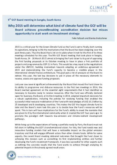 Why 2015 will determine what kind of climate fund the GCF will be