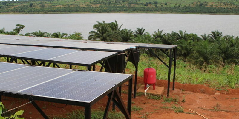 Solar panels on a farm in Rwanda. ©Water for Food, CC BY-NC 2.0