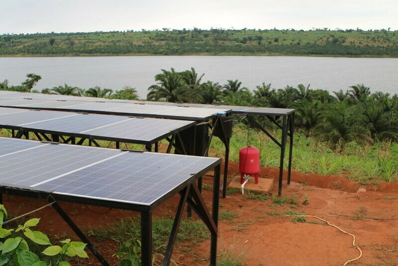 Solar panels on a farm in Rwanda. ©Water for Food, CC BY-NC 2.0