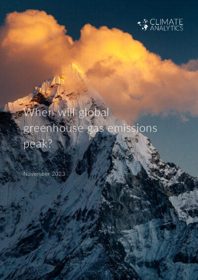 When will global greenhouse gas emissions peak?