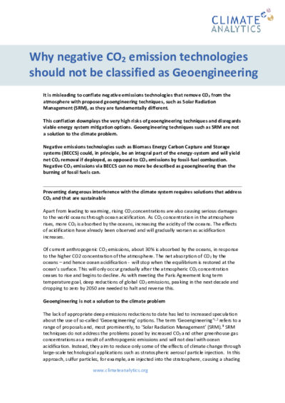 Why negative CO2 emission technologies should not be classified as geoengineering