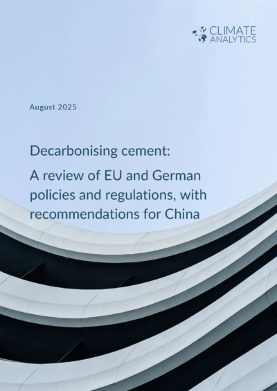 Decarbonising China's cement industry