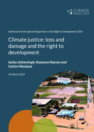 Climate justice: loss and damage and the right to development