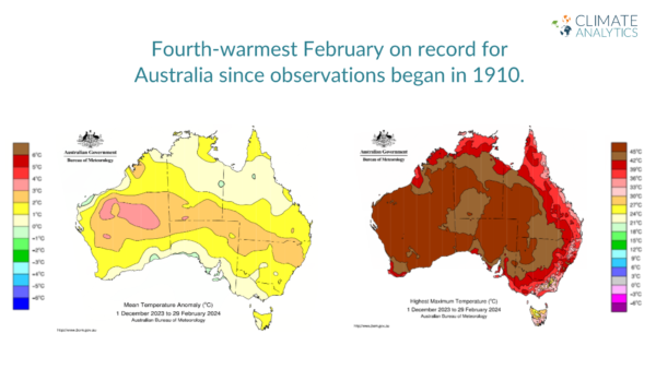 2023 has been the fourth-warmest February on record for Australia since observations began in 1910.