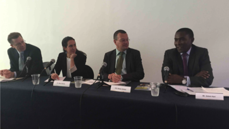 NY climate week 2015 panelists: Bastian Hermission, Marcia Rocha, H E Ronny Jumeau & Selwin Hart