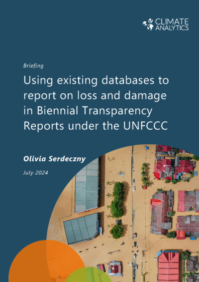 Using existing databases to report on loss and damage in Biennial Transparency Reports under the UNFCCC