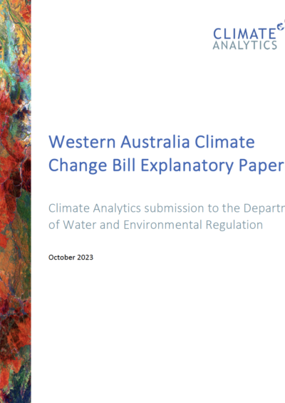 Submission on the Western Australia draft climate bill