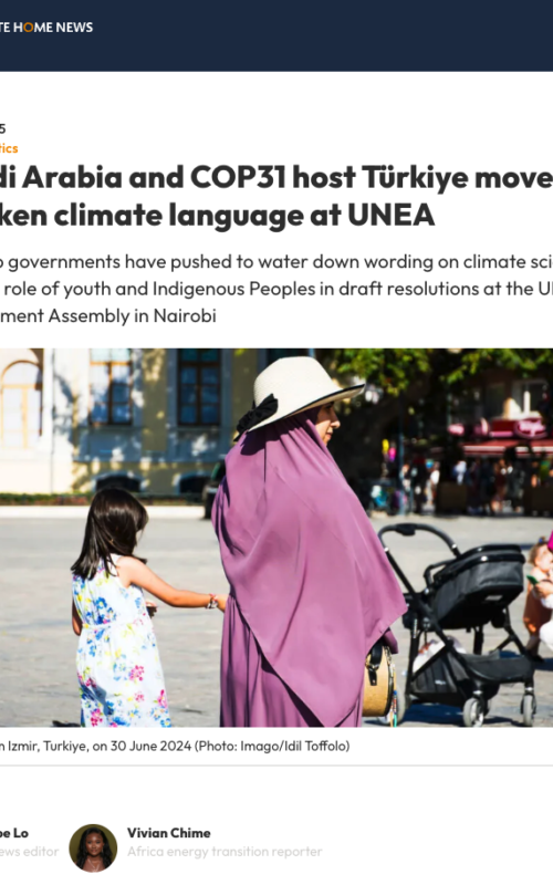 Saudi Arabia and COP31 host Türkiye move to weaken climate language at UNEA